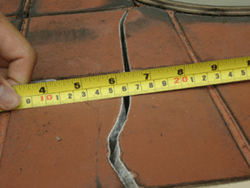Construction caused a wide crack